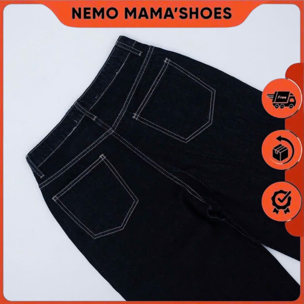 ZARA QUẦN JEANS ỐNG SUÔNG CHÉO MÀU XANH ĐEN (Q250814001)