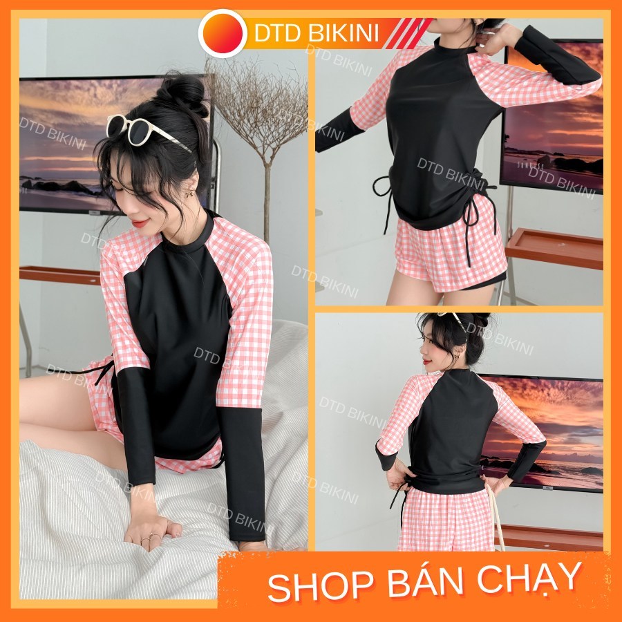 Áo Tắm Tay Dài Cho Nữ Kèm Chân Váy DTD BIKINI – Thiết Kế Năng Động, Mặc Lên Đẹp