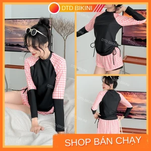 Áo Tắm Tay Dài Cho Nữ Kèm Chân Váy DTD BIKINI – Thiết Kế Năng Động, Mặc Lên Đẹp