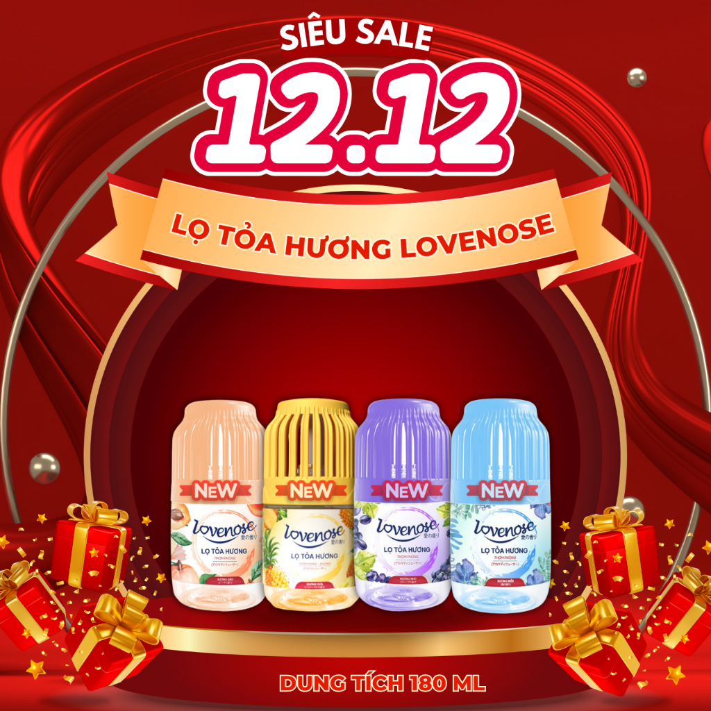 Lọ tỏa hương thơm phòng Lovenose mùi Đào Nho Dứa Biển Hoa Hồng, sáp thơm thế hệ mới dạng nước thơm lâu tới 45 ngày