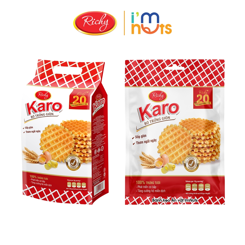 Bánh Karo Richy Bơ Trứng Giòn Túi 150g Và 270g | Shopee Việt Nam