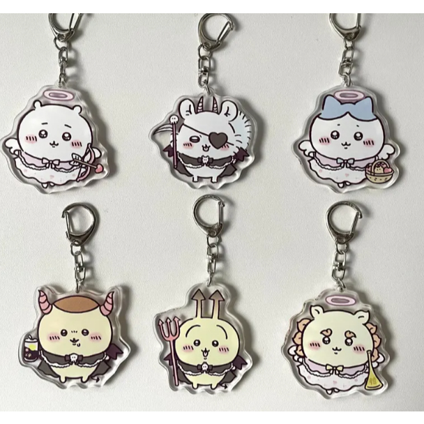 Móc khóa acrylic Chiikawa, móc khóa hai mặt Chiikawa – Nhân vật: Hachiware, Usagi, Momonga, móc khóa anime
