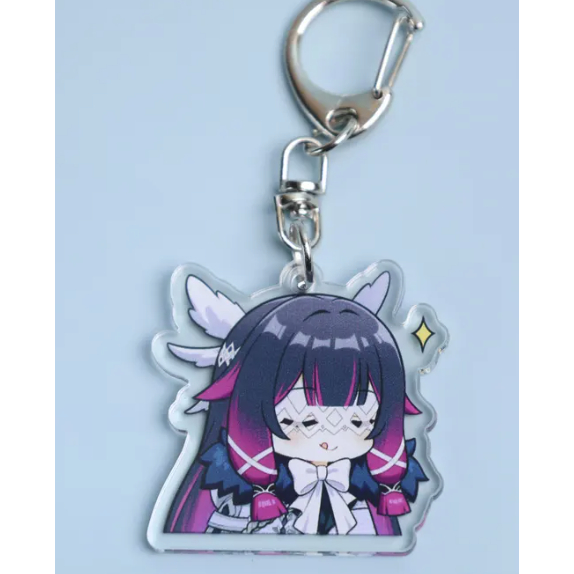 Móc khóa acrylic Genshin Impact Columbina – Bộ sưu tập chibi với vòng kim loại, phụ kiện treo túi, quà cosplay.