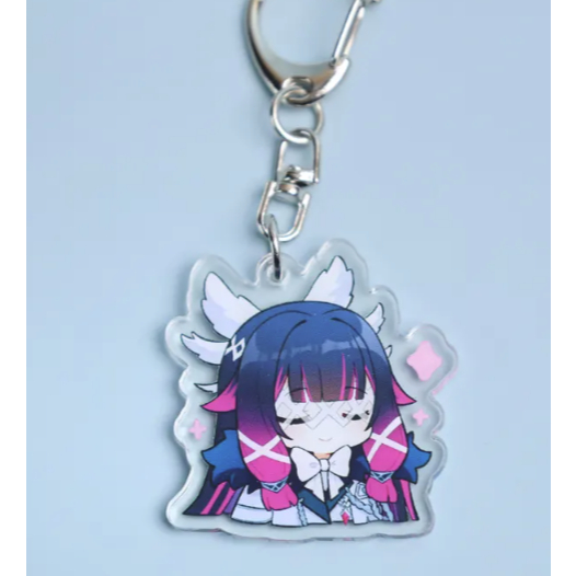 Móc khóa acrylic Genshin Impact Columbina – Bộ sưu tập chibi với vòng kim loại, phụ kiện treo túi, quà cosplay.