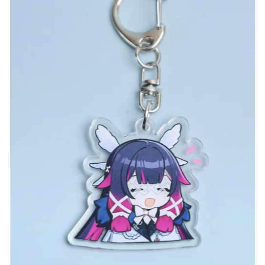 Móc khóa acrylic Genshin Impact Columbina – Bộ sưu tập chibi với vòng kim loại, phụ kiện treo túi, quà cosplay.