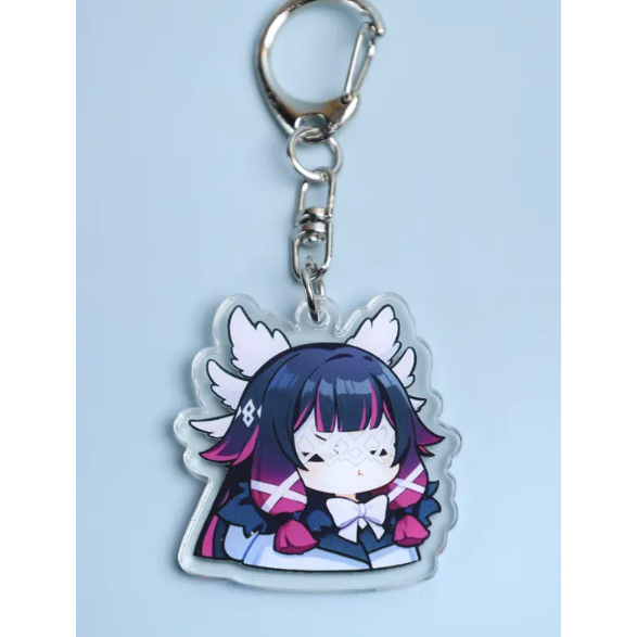 Móc khóa acrylic Genshin Impact Columbina – Bộ sưu tập chibi với vòng kim loại, phụ kiện treo túi, quà cosplay.