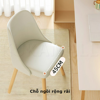 KUKA Ghế ăn xoay có chân gỗ nguyên khối và tựa lưng Ghế cà phê Ghế văn phòng Gỗ tự nhiên vải mềm