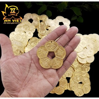 Đồng Xu Hoa Mai Mạ Vàng - Hoa Mai Kim Tài - Phong Thủy - May Mắn