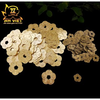 Đồng Xu Hoa Mai Chiêu Tài Loại Dày - Phong Thủy May Mắn - DX2501 - Nội Thất An Việt