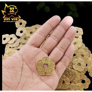 Đồng Xu Hoa Mai Chiêu Tài Loại Dày - Phong Thủy May Mắn - DX2501 - Nội Thất An Việt