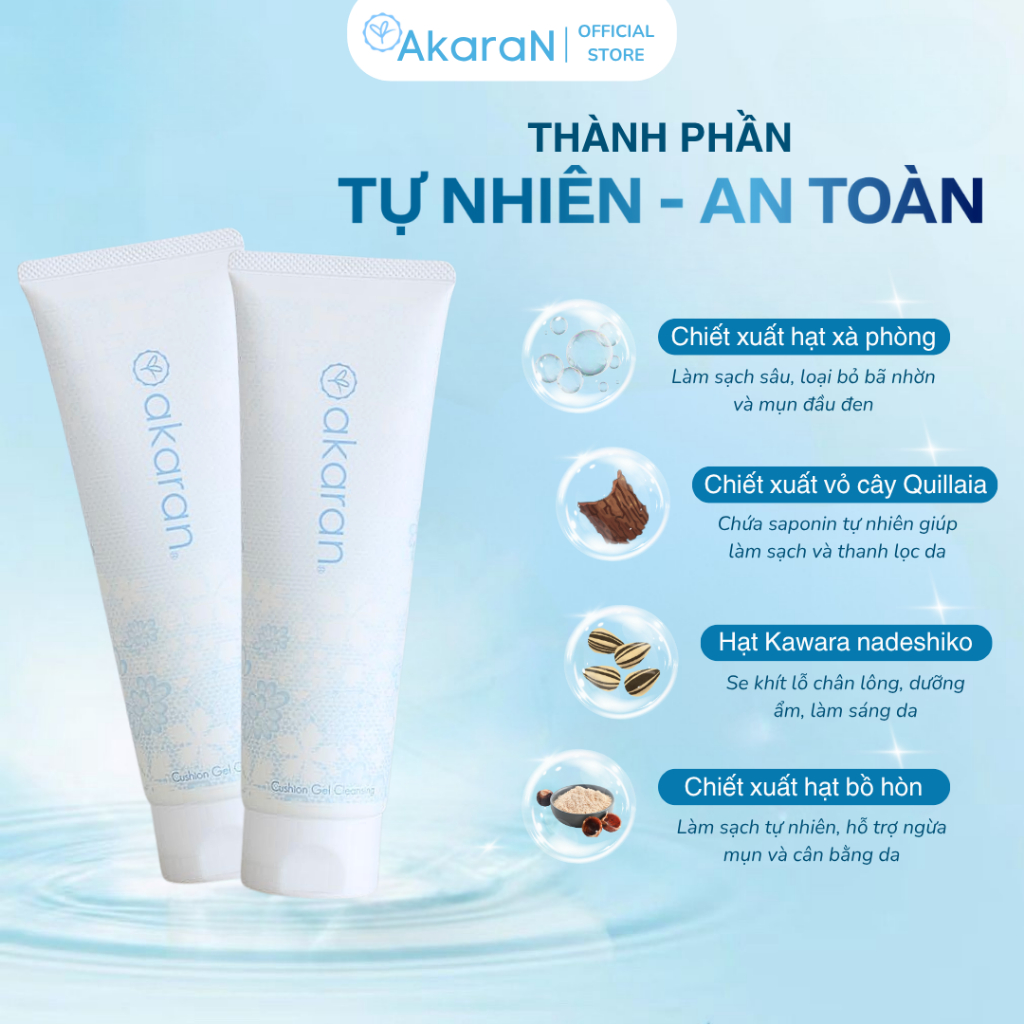 Tẩy Trang Akaran Cushion Gel Làm Sạch Sâu Dịu Nhẹ Dưỡng Ẩm Cho Da