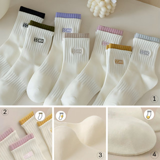 Set 7 đôi tất nữ cổ cao mùa đông 7 màu GOMTAT, combo vớ nữ full tuần chất cotton mềm mịn, chống mùi - OAS-1708-CB7