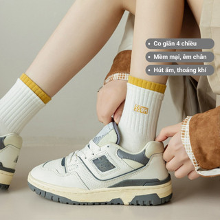 Set 7 đôi tất nữ cổ cao mùa đông 7 màu GOMTAT, combo vớ nữ full tuần chất cotton mềm mịn, chống mùi - OAS-1708-CB7