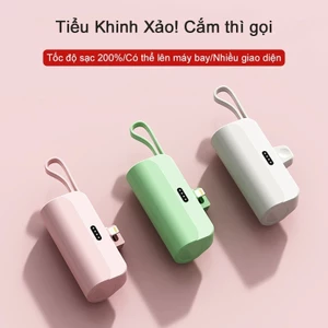 sạc dự phòng mini 5000mah Mang theo bên mình ,cáp sạc nhanh