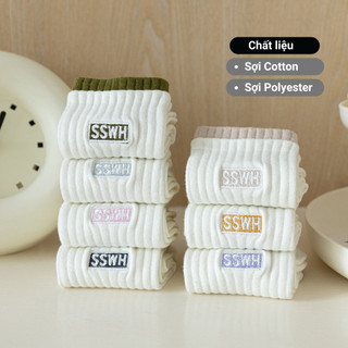 Set 7 đôi tất nữ cổ cao mùa đông 7 màu GOMTAT, combo vớ nữ full tuần chất cotton mềm mịn, chống mùi - OAS-1708-CB7