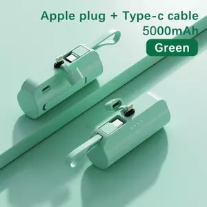 5000mAh sạc dự phòng mini dung lượng lớn cáp sạc nhanh Phong cách cầm tay