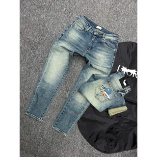 Quần jean nam wash sáng form slim fit cao cấp – phối họa tiết sau túi – phong cách streetwear cá tính thời trang