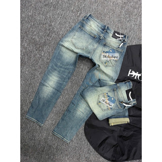 Quần jean nam wash sáng form slim fit cao cấp – phối họa tiết sau túi – phong cách streetwear cá tính thời trang
