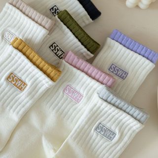 Set 7 đôi tất nữ cổ cao mùa đông 7 màu GOMTAT, combo vớ nữ full tuần chất cotton mềm mịn, chống mùi - OAS-1708-CB7