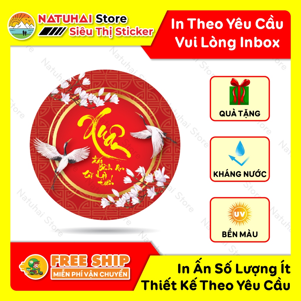 Set 30 Tem Xuân Dán Hộp Quà Trang Trí Độc Đáo | Sticker Dán Lọ Thủy ...