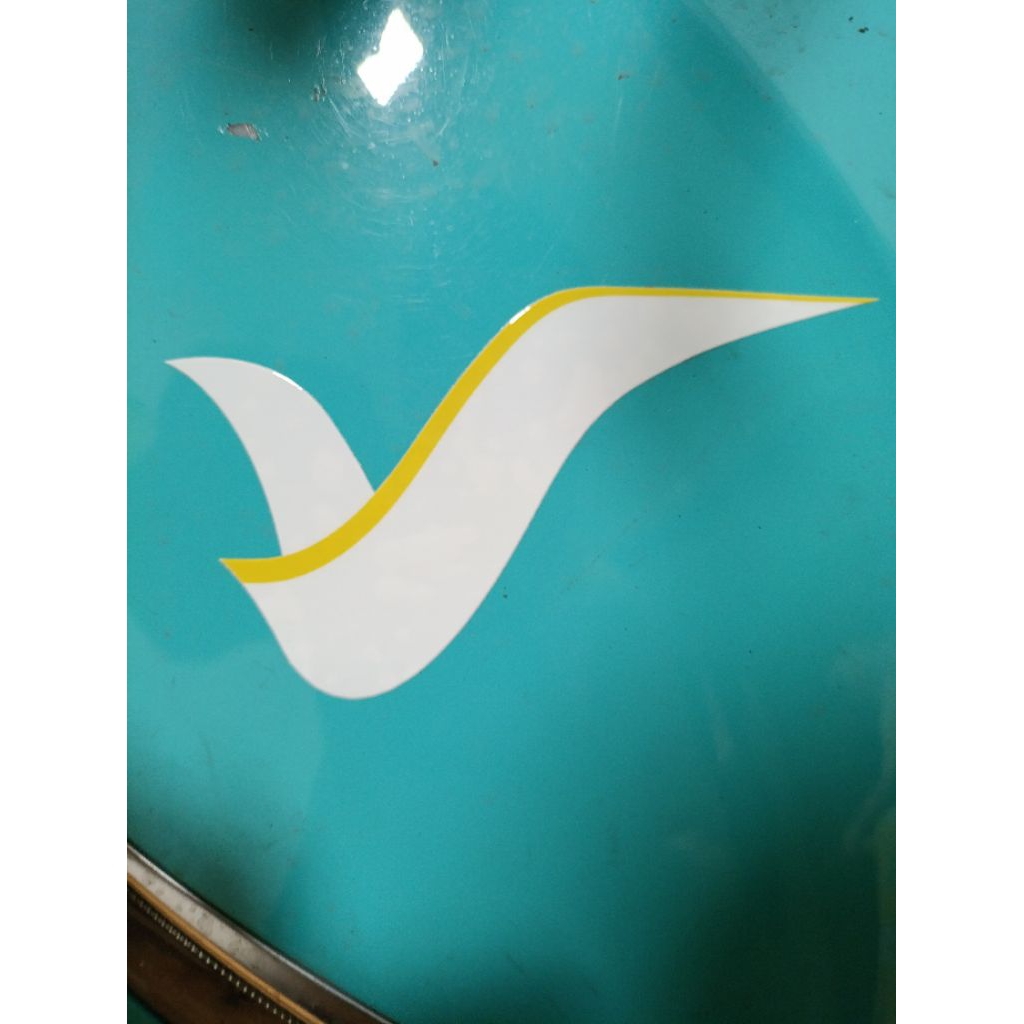 Decal dán Logo Xanh SM gsm in UV DTF dể dán