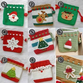 [Ảnh thật]Túi ví dây rút đựng đồ Giáng Sinh Noel quà tặng dễ thương chụp ảnh