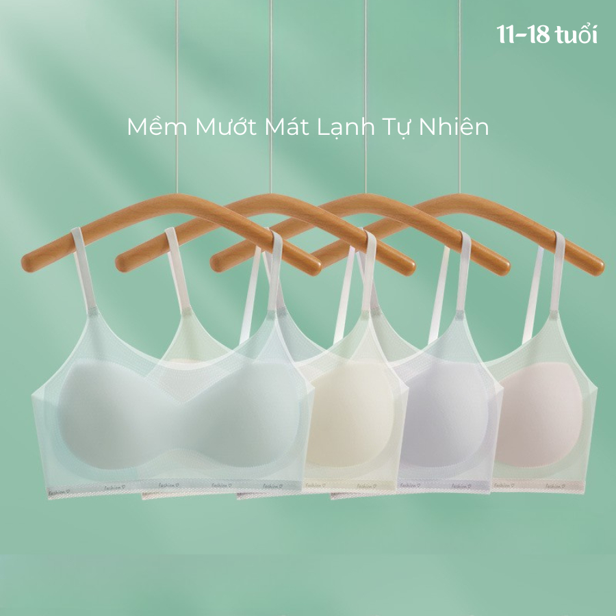 áo lót, áo ngực học sinh đệm liền không đường may size 20-60kg chất liệu su lụa thông hơi mềm mịn thoáng khí mã 2218