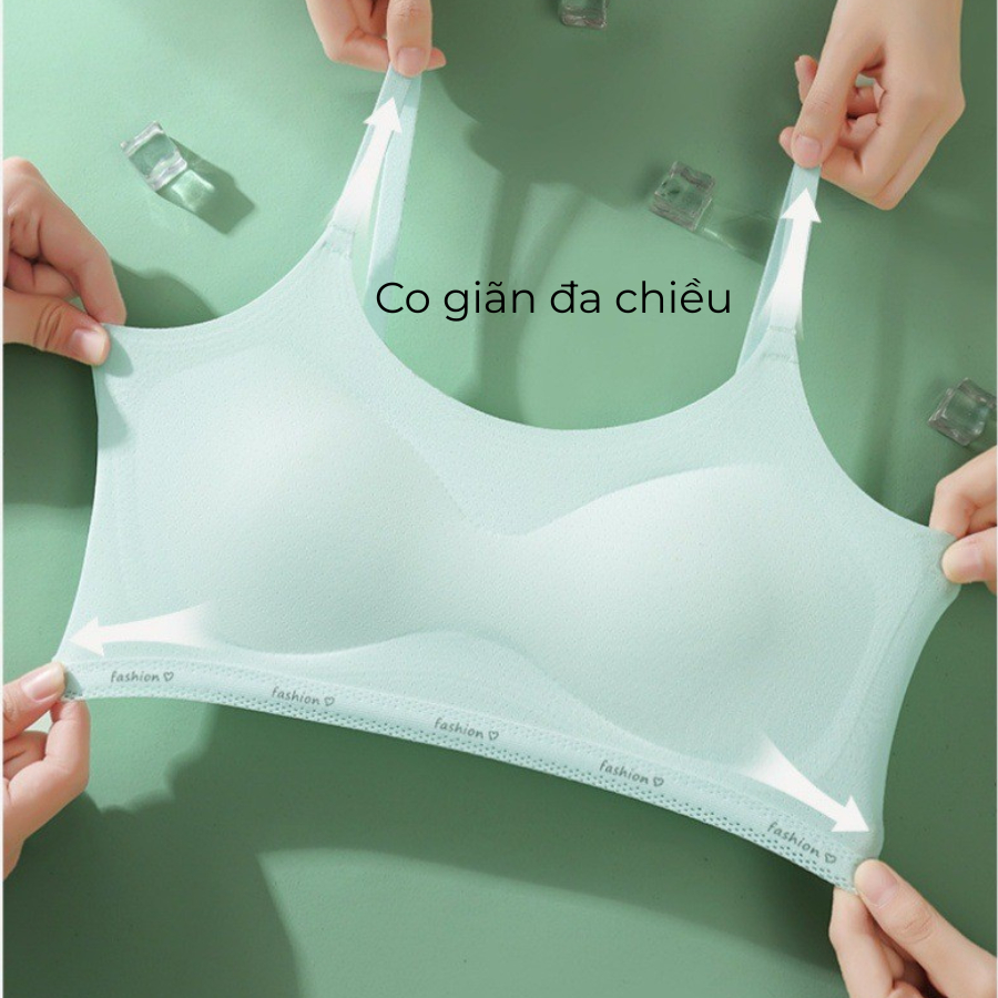 áo lót, áo ngực học sinh đệm liền không đường may size 20-60kg chất liệu su lụa thông hơi mềm mịn thoáng khí mã 2218
