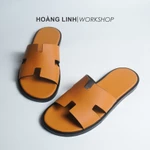 Dép HM cao cấp, dép chữ H nam hàng thủ công chất liệu da bò, đế phíp dán sẵn chống trơn, bảo vệ đế — ảnh 7
