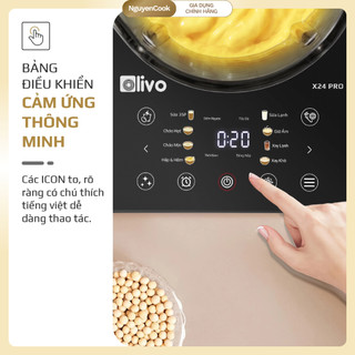 Máy Làm Sữa Hạt Xay Nấu Đa Năng OLIVO X24Pro – Nấu Sữa, Cháo, Hấp, Hầm, Sinh Tố, Giữ Ấm NGUYENCOOK