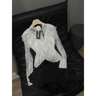 Set áo ren bèo tầng mix chân váy takta tặng kèm hoa cài dành cho chị em mặc đi chơi hẹn hò sang chảnh - Baotrang.clothes