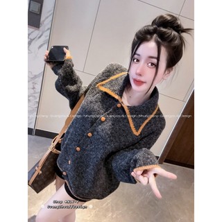 Áo Len Cardigan Dài Tay Cổ Bẻ Cài Cúc Trơn Basic QCCC Cao Cấp
