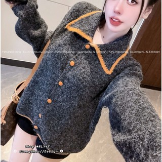 Áo Len Cardigan Dài Tay Cổ Bẻ Cài Cúc Trơn Basic QCCC Cao Cấp