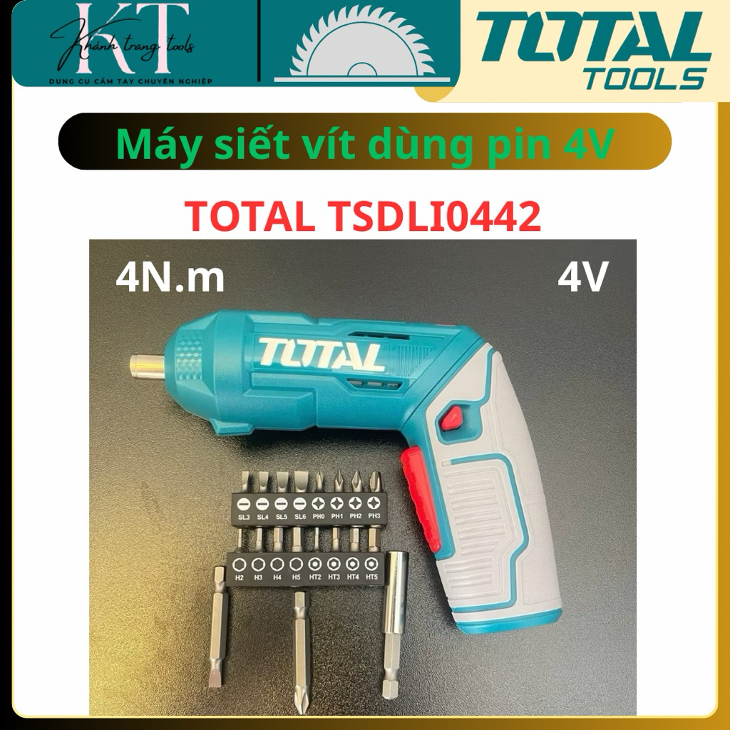 Kt tools Máy Siết Vít Dùng Pin 4V TOTAL TSDLI0442 - Tốc Độ 240rpm, Mô ...