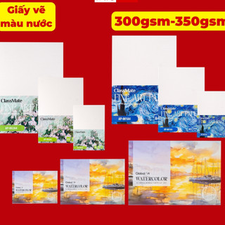 [Sale 50%,A4 300gsm [G001]] Set 20 tờ Giấy Vẽ Màu Nước Chuyên Dụng 300GSM 350GSM GLB-A, Giấy Vẽ Vân Cold Cao Cấp