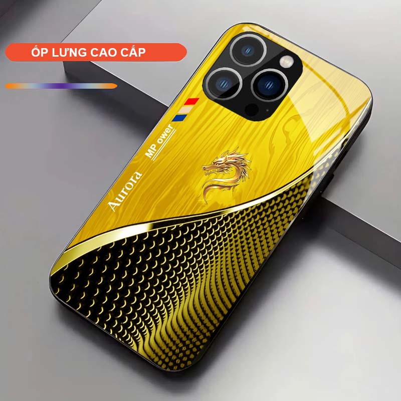 Ốp Lưng cho IPHONE 15/ 15 PLUS/ 15 PRO/ 15 PROMAX Cao Cấp – Thiết Kế Rồng Vàng May Mắn, Sang Trọng, Chống Trầy, Bền Đẹp