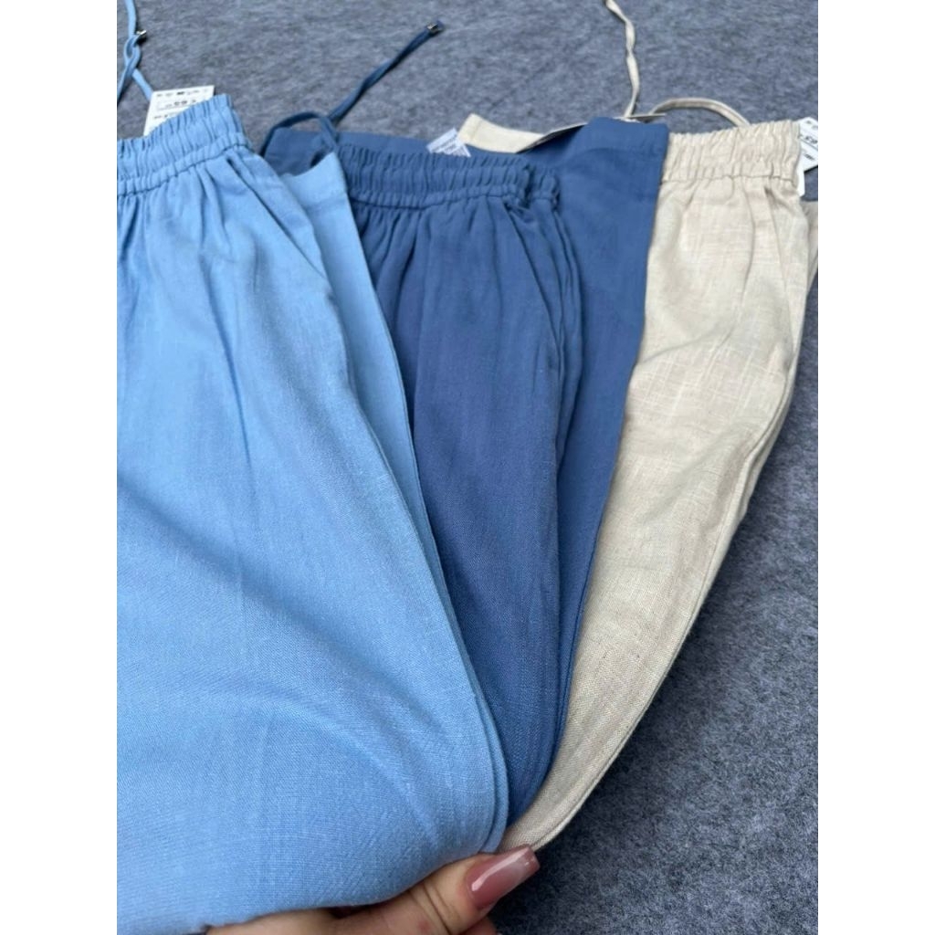 (BomoHouse) Quần linen Zá* rà* ống suông rộng bigsize.