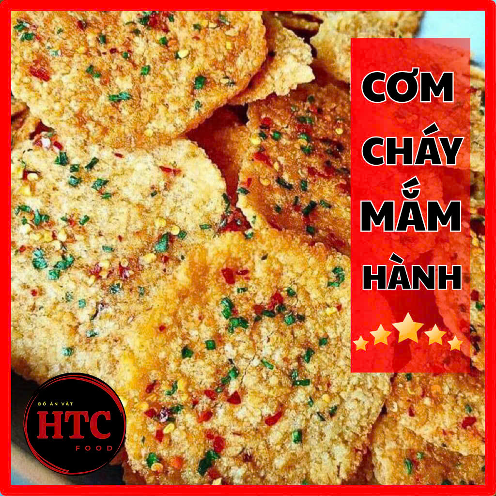 Combo 5 gói cơm cháy mắm hành nguyên miếng Date mới nhất, giòn rụm đậm đà, 1 gói 3 miếng, HTC Food