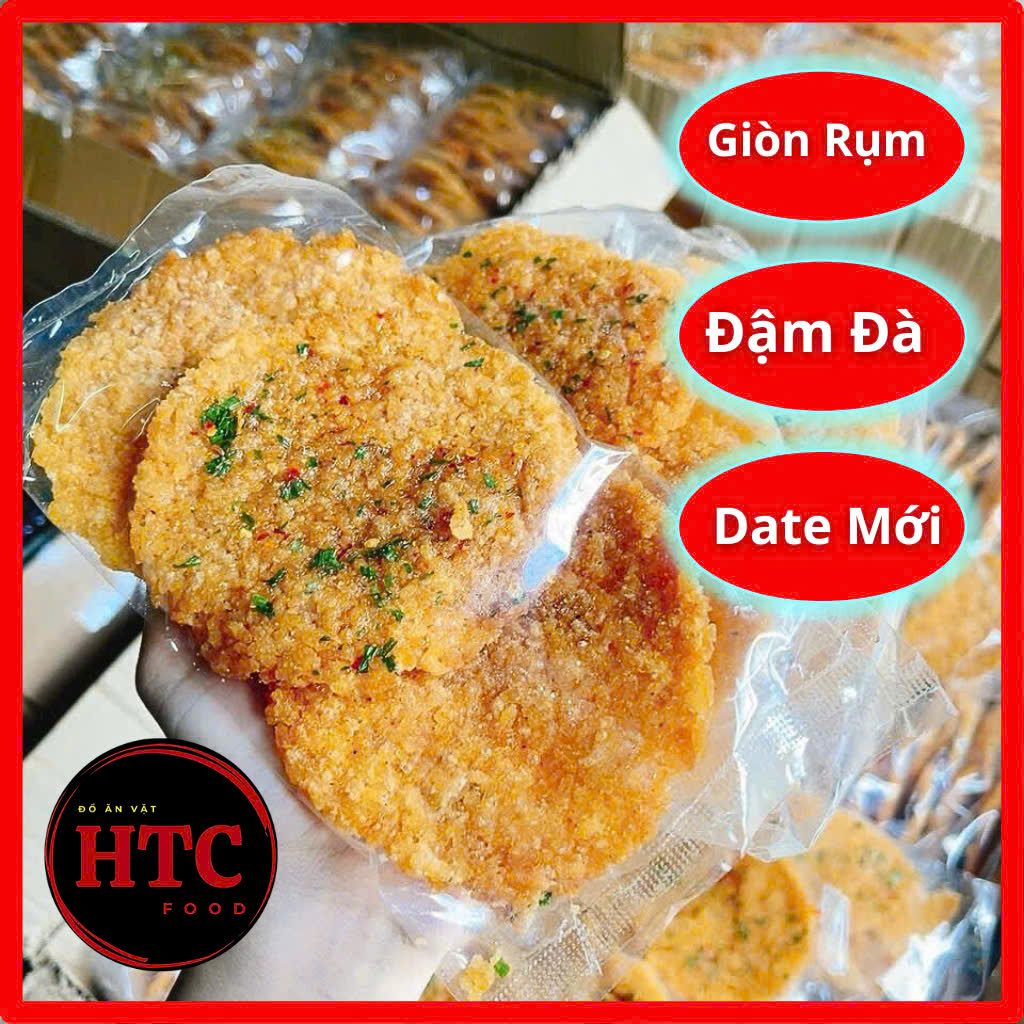 Combo 5 gói cơm cháy mắm hành nguyên miếng Date mới nhất, giòn rụm đậm đà, 1 gói 3 miếng, HTC Food