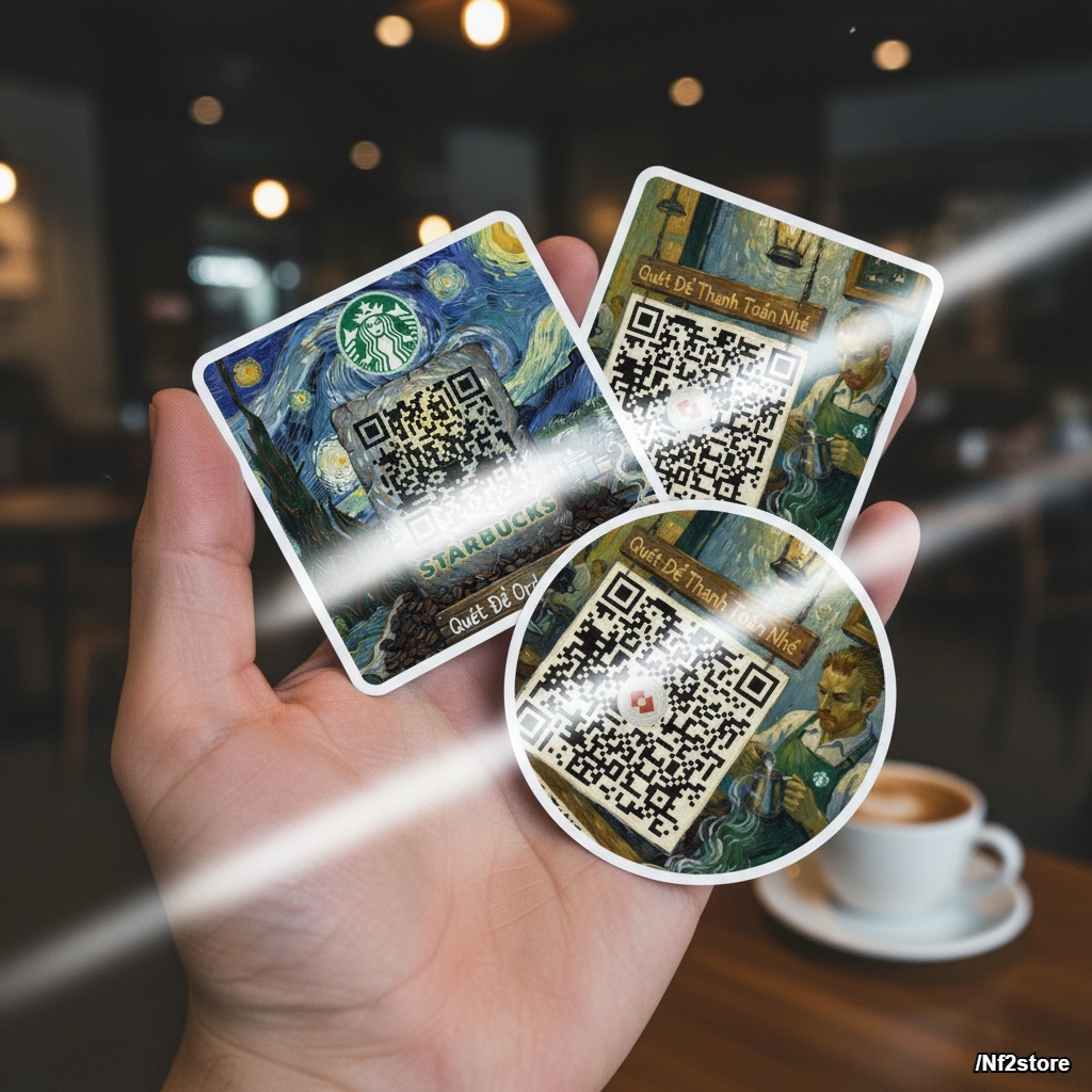 Combo 5 Mẫu Cực Đẹp | Sticker QR Code Van Gogh 🌻 – Cá Nhân Hóa Mã Thanh Toán Của | Bạn Bền Màu 1 Năm