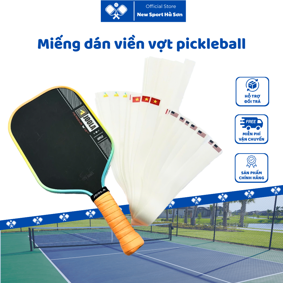Miếng dán viền vợt pickleball full viền trong suốt siêu dai siêu bền