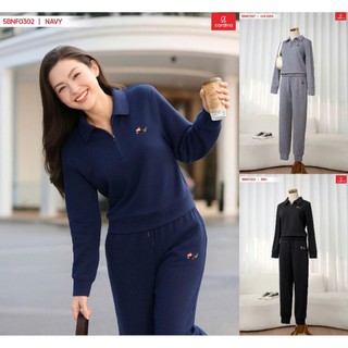 Bộ nỉ dài tay nữ CARDINA chất liệu nỉ da cá co dãn tốt kiểu dáng trẻ trung phom ôm vừa tôn dáng 5BNF03