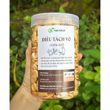 Hạt điều vỡ rang mộc 500gr - Hạt giòn ngọt, béo bùi, thơm ngon 500gr - Vườn Đăk Lăk