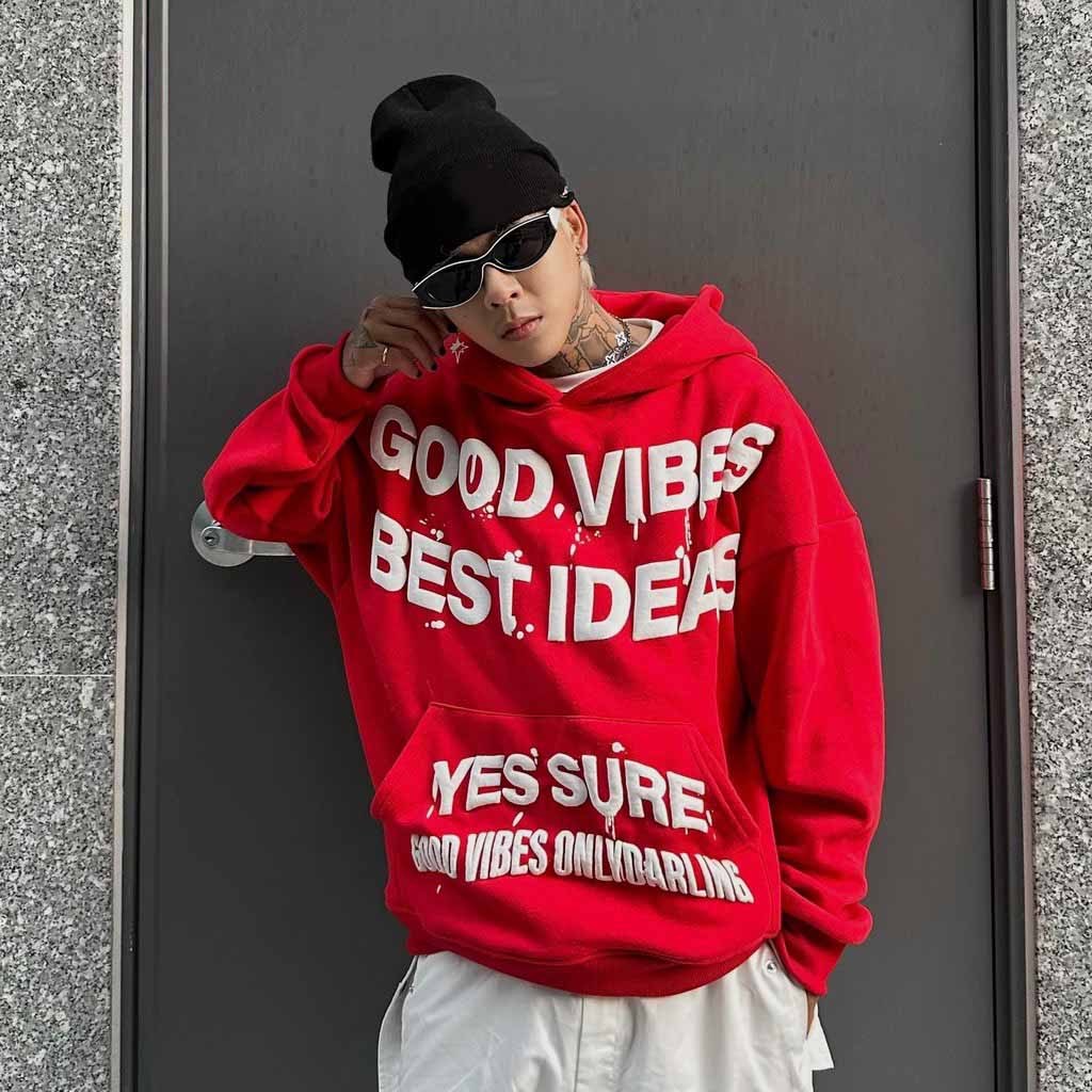 Áo khoác nỉ hoodie nam nữ local brand unisex bigsize bông dầy dặn có mũ to mặc cặp đôi GOOD VIBES SSL