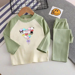 🌸 ĐỒ BỘ BÉ GÁI DÀI TAY GÂN MỀM MỊN – HÌNH DỄ THƯƠNG 🌸 DG248