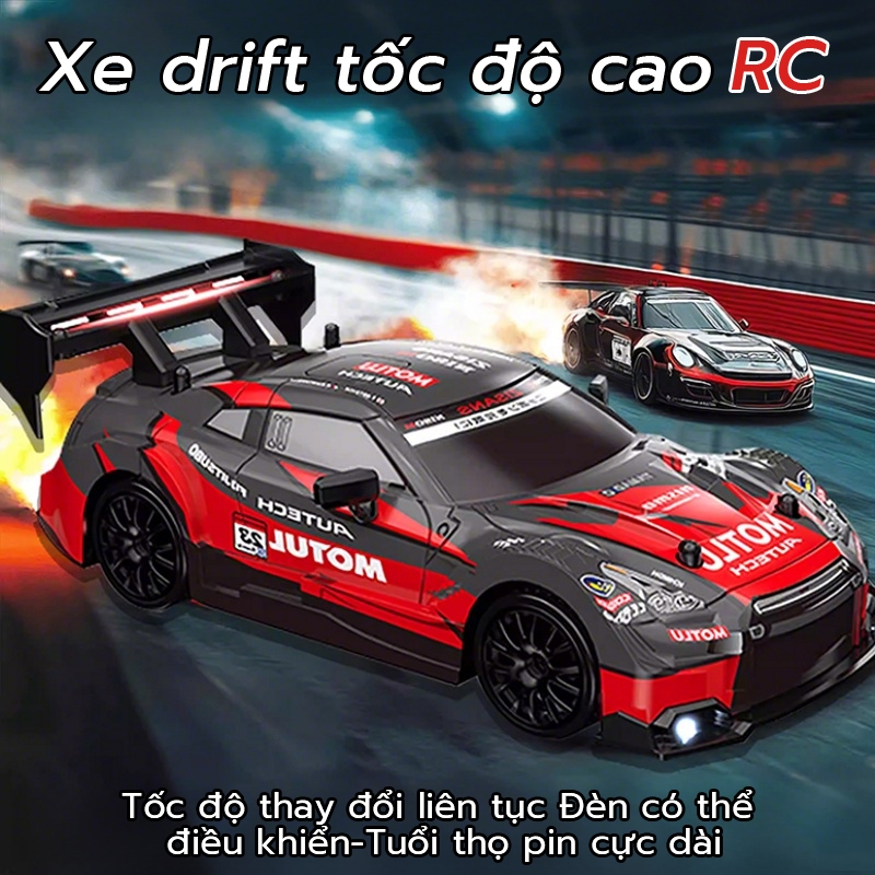Xe điều khiển từ xa tốc độ cao 1:24, Xe đua GTR 4WD, Xe thể thao đồ chơi trẻ em, 2 cầu,pin sạc