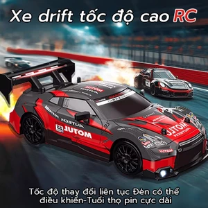 Xe điều khiển từ xa tốc độ cao 1:24, Xe đua GTR 4WD, Xe thể thao đồ chơi trẻ em, 2 cầu,pin sạc