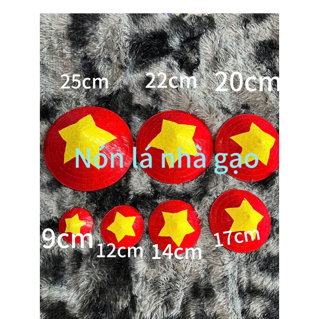 Nón lá cờ đỏ sao vàng để trang trí sự kiện, decor( size 4cm-7cm- 9cm-12cm -14-17-20-22-30cm)