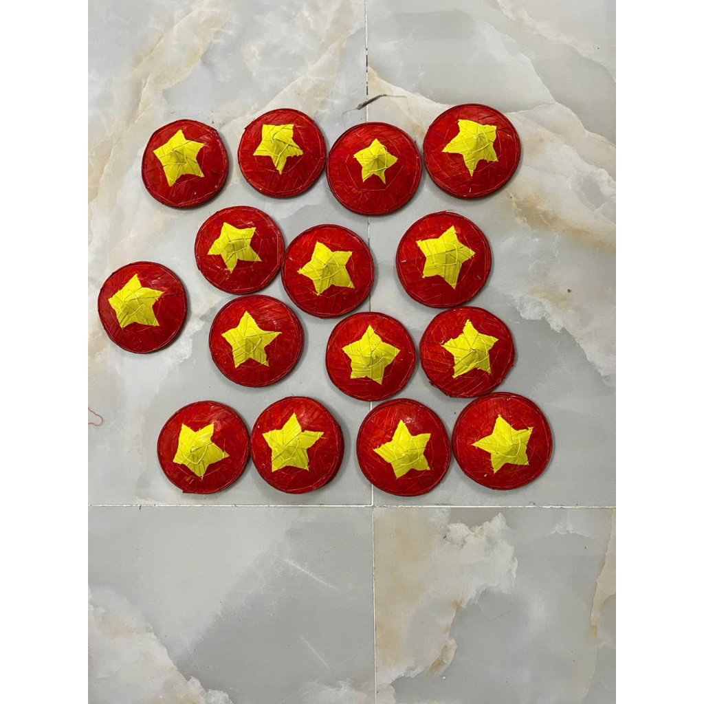 Nón lá cờ đỏ sao vàng để trang trí sự kiện, decor( size 4cm-7cm- 9cm-12cm -14-17-20-22-30cm)
