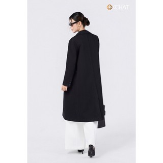 Áo Măng Tô 𝐂𝐂𝐇𝐀𝐓 Dáng Suông Dài 2 Hàng Khuy Chất Liệu Dạ Cao Cấp 24MDZ2005ST